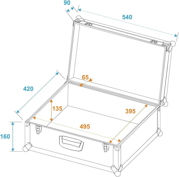 ROADINGER Universal-Koffer-Case Tour Pro 54x42x25cm schwarz | Flightcase Tour Pro, universell einset