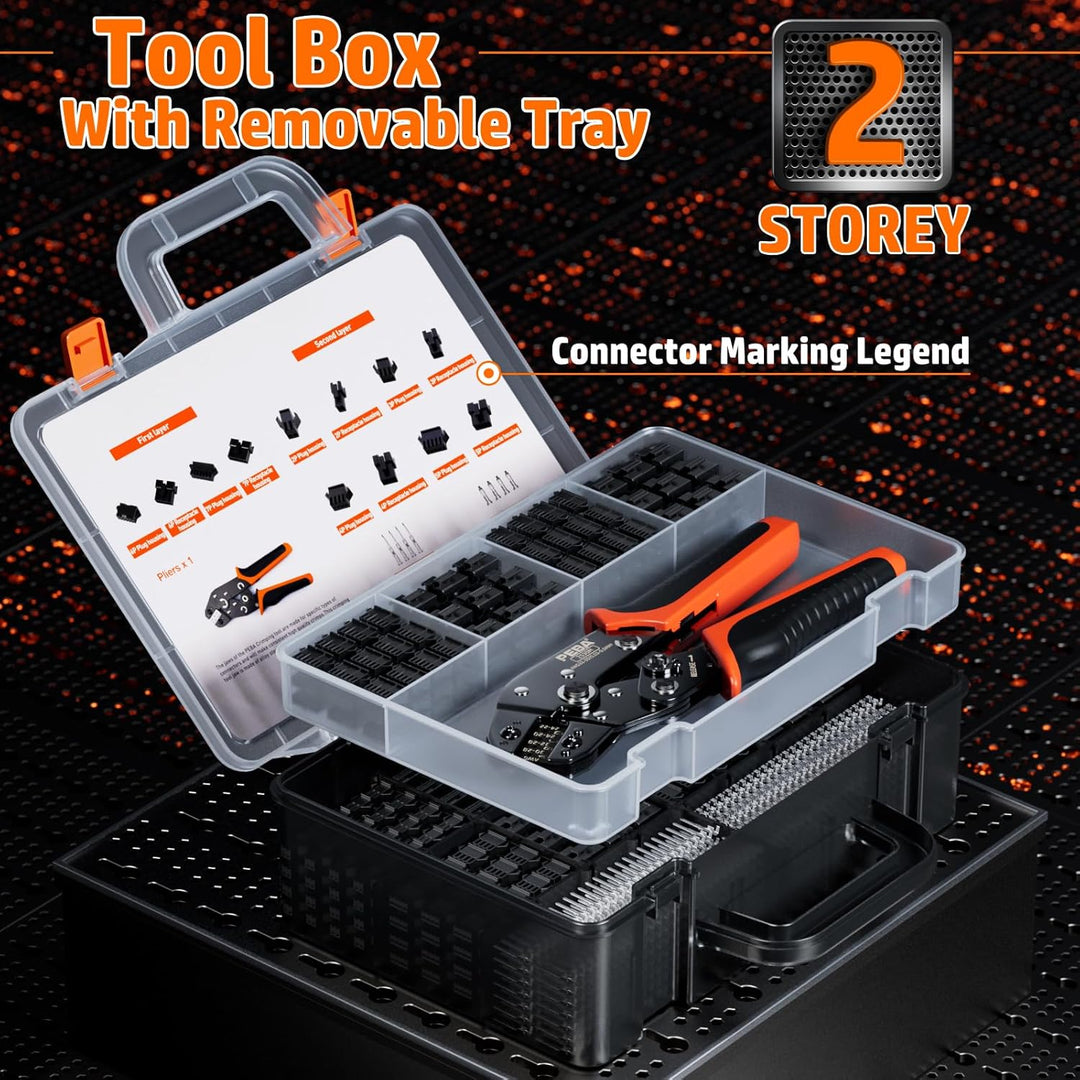 PEBA Premium Crimpzangen Stecker Set inkl. 14 Stile JST-SM 2,5mm Stecker - Profi Zange 0,05-0,5mm² f