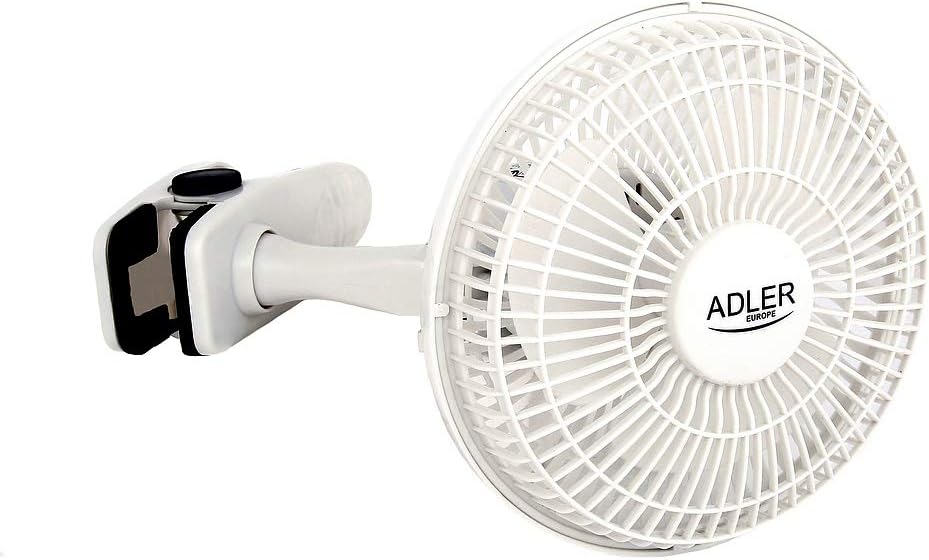 Adler AD 7317 Tischventilator mit Clip, Tragbarer, Klingen Durchmesser 15cm, 2 Geschwindigkeitsstufe
