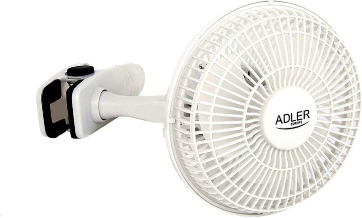 Adler AD 7317 Tischventilator mit Clip, Tragbarer, Klingen Durchmesser 15cm, 2 Geschwindigkeitsstufe