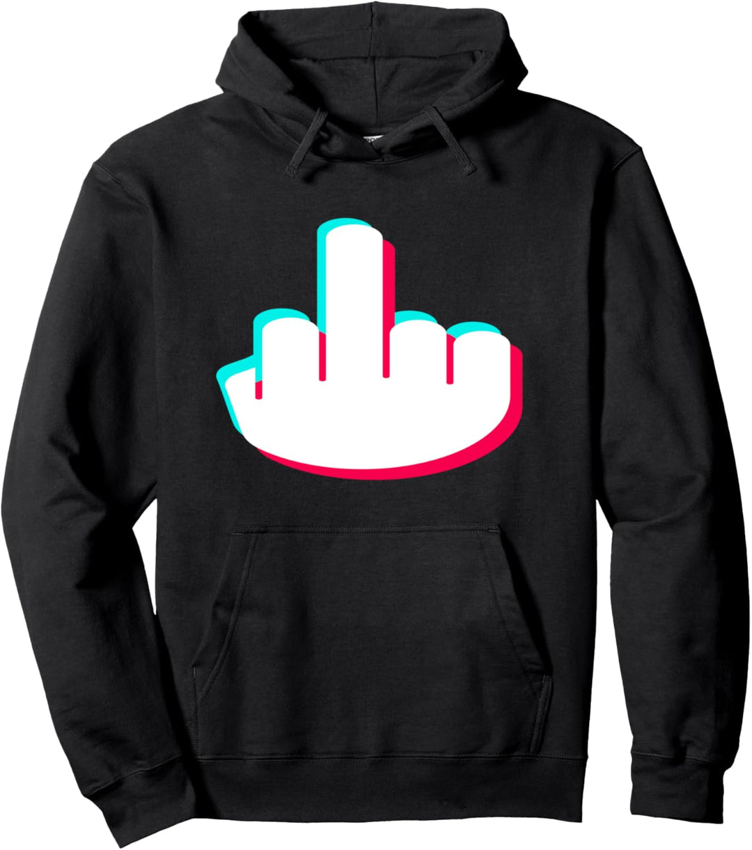 emo klamotten weirdo goth punk glitch Ta Daa! Mittelfinger Pullover Hoodie