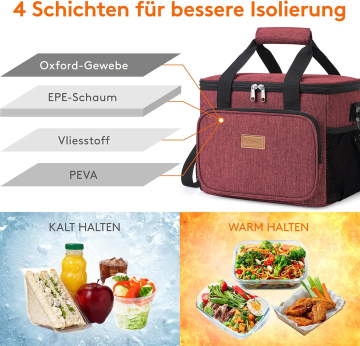Lifewit 15L 24 Dosen Kühltasche klein unterwegs, Isolierte Cooler Bag Lunchtasche faltbar für Herren