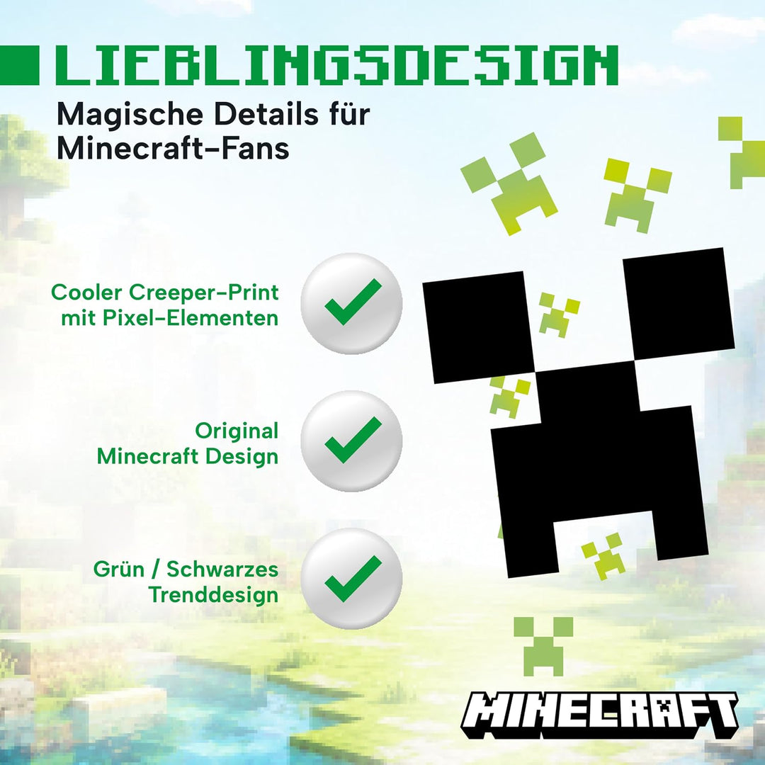 Minecraft Onesie Creeper Fleece Jumpsuit Sleepsuit Gamer Geschenk Schlafoverall mit Kapuze für Junge
