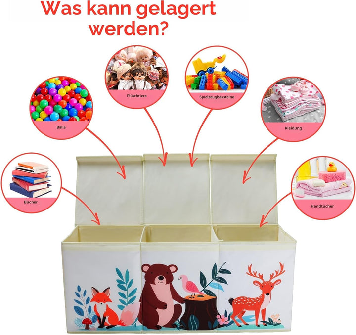 Extra Gross Aufbewahrungsbox mit Deckel Kinder, Zusammenklappbare Oxford-Spielzeugkiste mit Griff fü