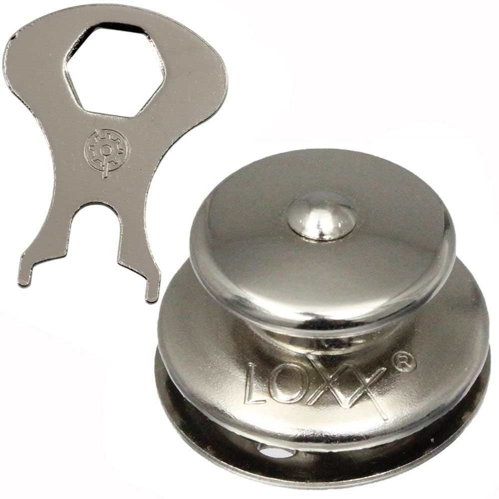 Bootsteile Brauer 15 Stück LOXX® Oberteil Knopf Gross 15 mm - Edelstahl/Messing vernickelt