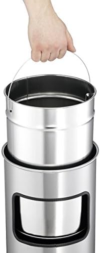 Durable Papierkorb Safe mit Ascher und Flammenlöschkopf, rund, silber, 333223, Silber