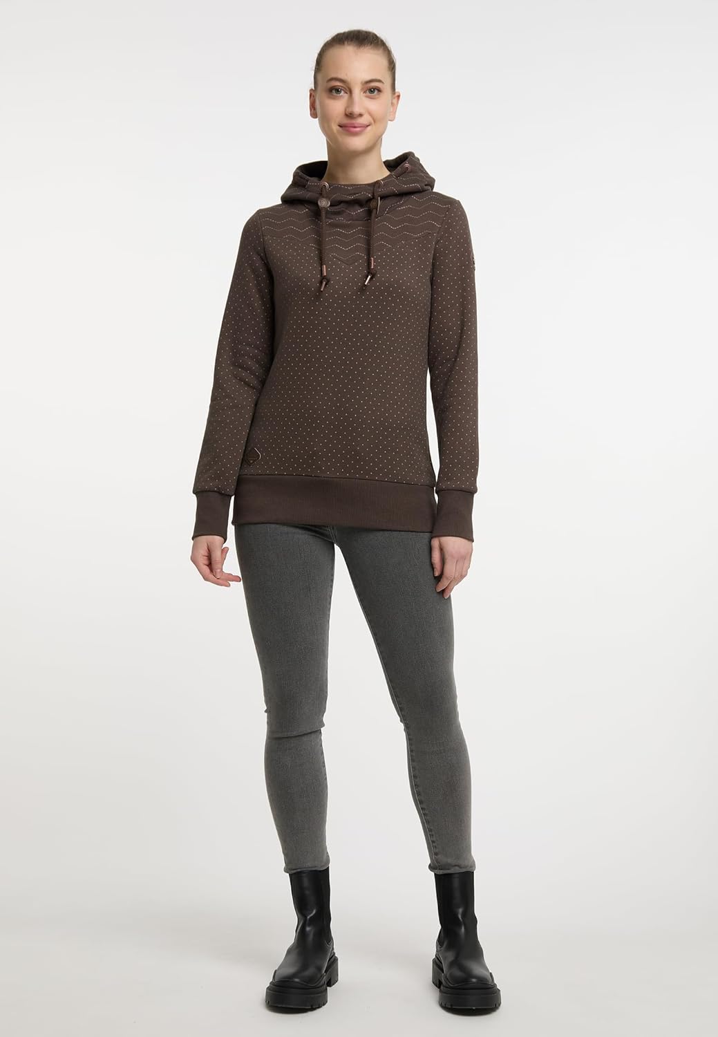 Ragwear NUGGIE Sweat Damen Frauen Kapuzenpulli,Kapuzenpullover,Hoodie,Pullover mit Kapuze S Dark Cho