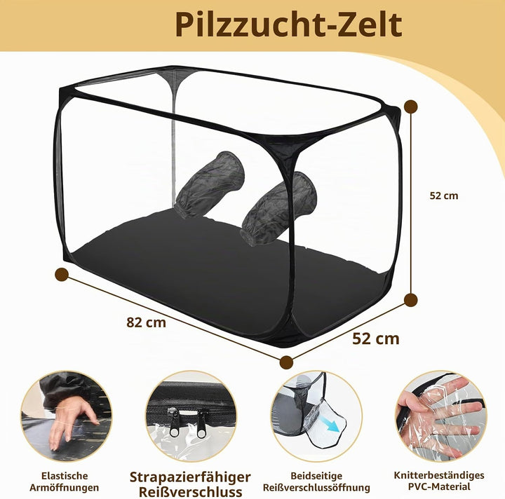 Grosse Pilze Züchten Growzelt, Pilzzuchtzelt 82 * 52 * 52 cm, Grow Box,Pilz Zuchtbox Mit Still Air B