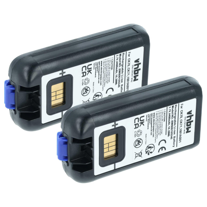 vhbw 2X Akku Ersatz für Intermec 318-046-001, 1001AB02, 318-046-011, 1001AB01 für Mobilcomputer PDA