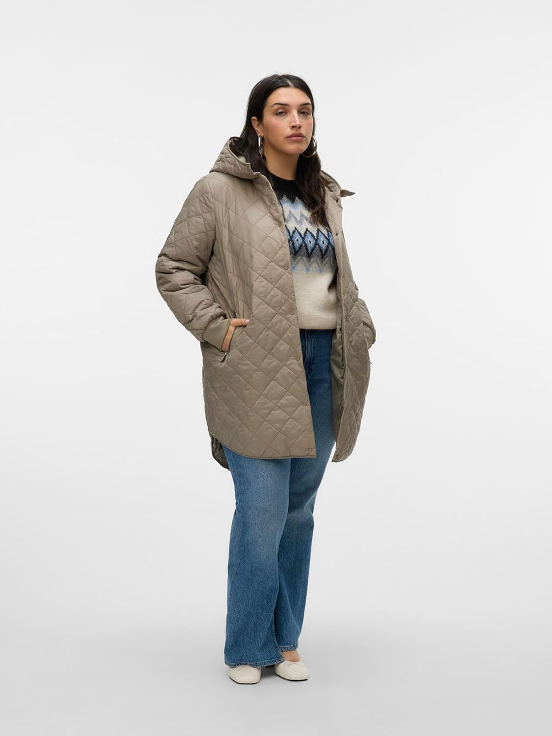 VERO MODA Female Mantel VMHAYLE Steppjacke, XS Grau / Laurel Oak