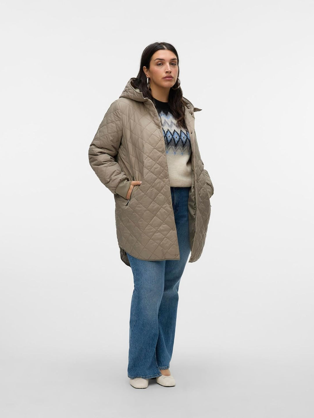 VERO MODA Female Mantel VMHAYLE Steppjacke, XS Grau / Laurel Oak