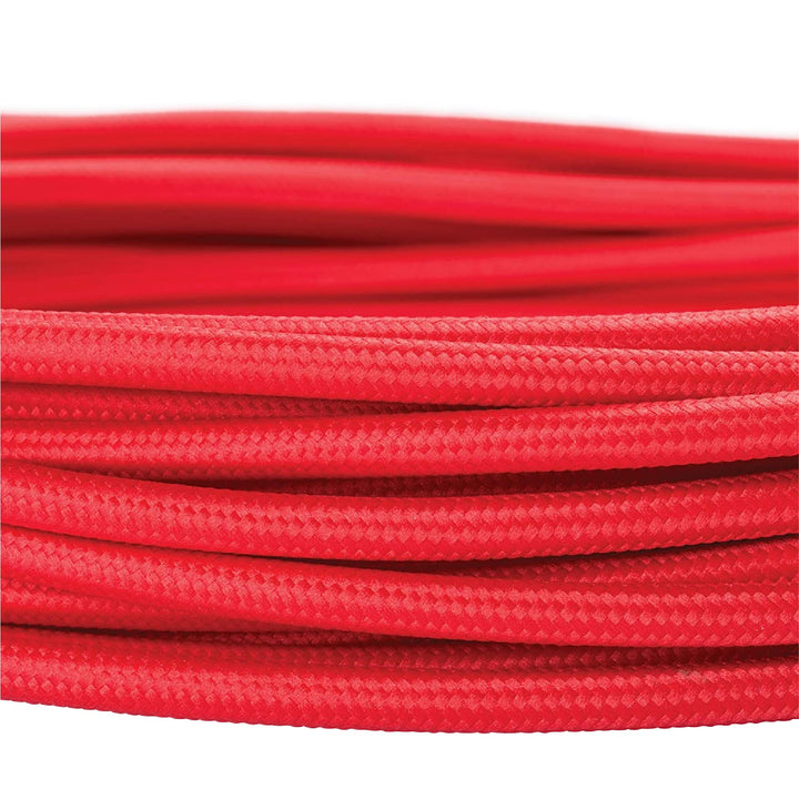 ORION LIGHTSTYLE Textilkabel für Lampen, 5 m Rot, 3-adrig, (3x 0,75 mm²) - Kunststoff Stromkabel mit