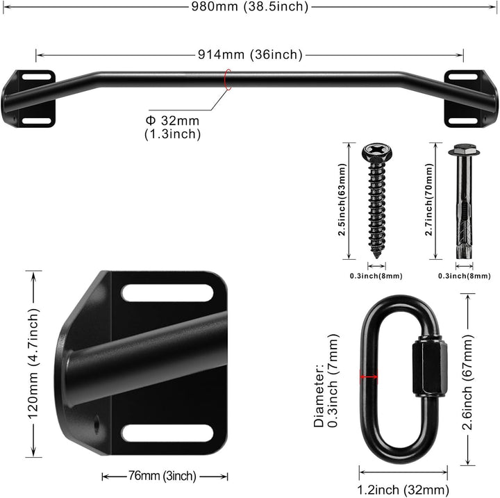 SELEWARE Klimmzugstange Türrahmen Klimzugststange Wand - Pull Up Bar Wandmontage Latzugstangen Home
