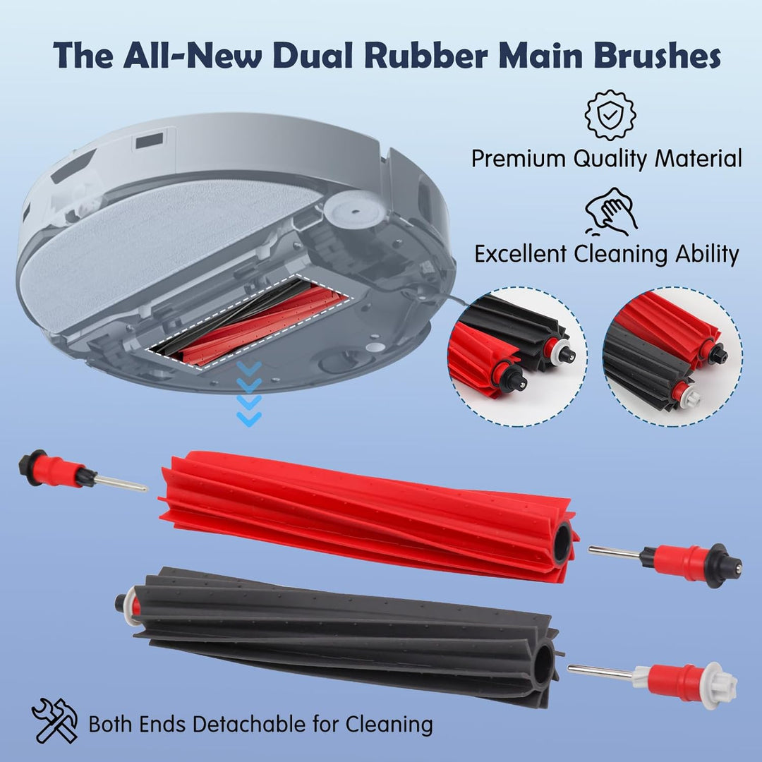VIEWALL Zubehör für Roborock S8 MaxV Ultra Staubsauger,2 Hauptbürsten,4 HEPA-Filter,4 Mopps,4 Seite