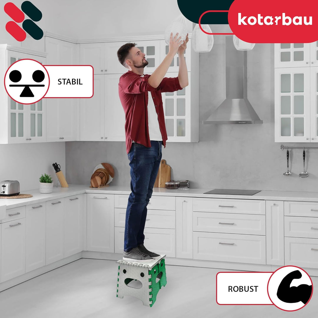 KOTARBAU® Tritthocker klappbar - 27 cm - Klappstuhl - Sitzhocker - Klapphocker - rutschfest & Stands