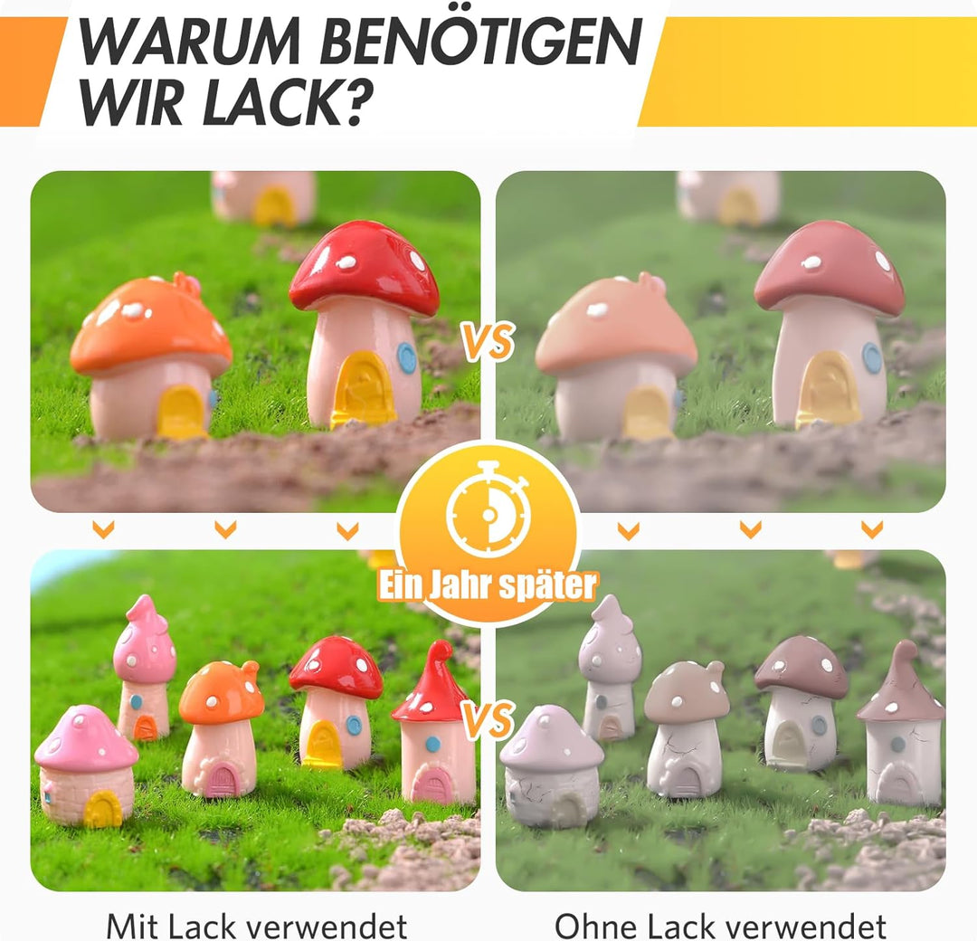 2 x 60ml Air Dry Clay Glaze, Glanz- und Mattlack Set für Lufttrocknenden Ton, Hochglanz & Kratzfest