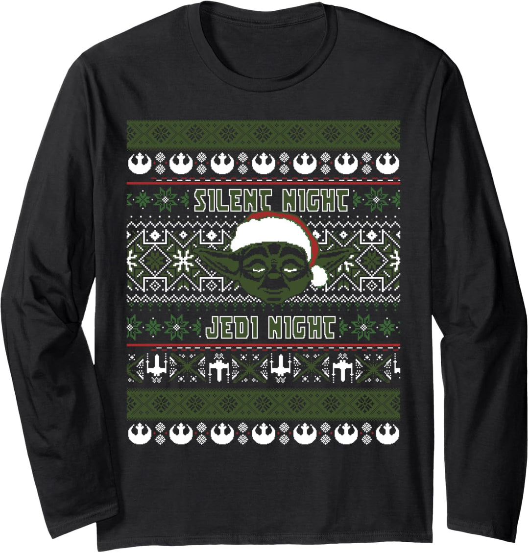Star Wars Yoda Silent Night Christmas Sweater Langarmshirt