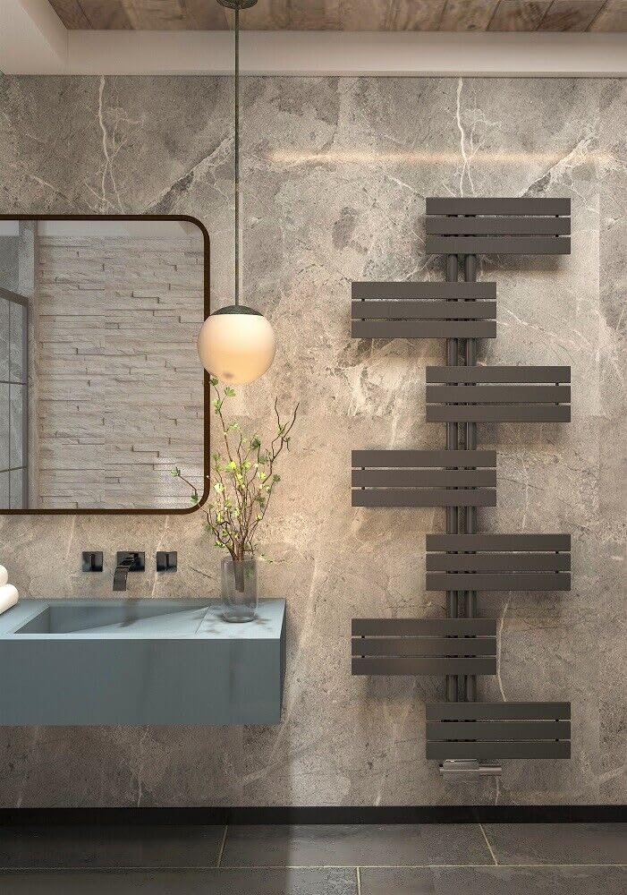 MCHeat® Handtuchheizkörper Badheizkörper Design Heizkörper Flach Vertikal Anthrazit 500x1150 mm | Ha