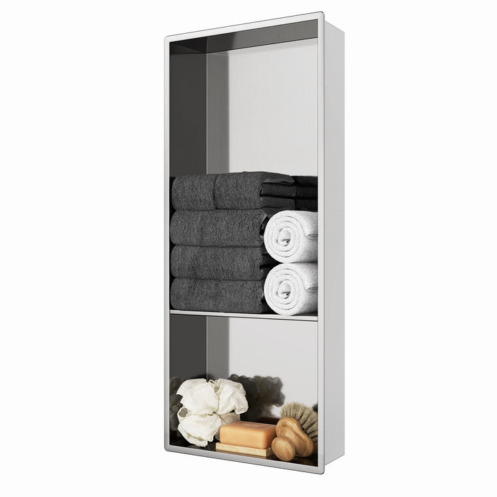Wandnische Dusche 25x60cm(25x40,25x20cm), Integrierte Fliesenlose Duschablage Einbau Unterputz, Dopp