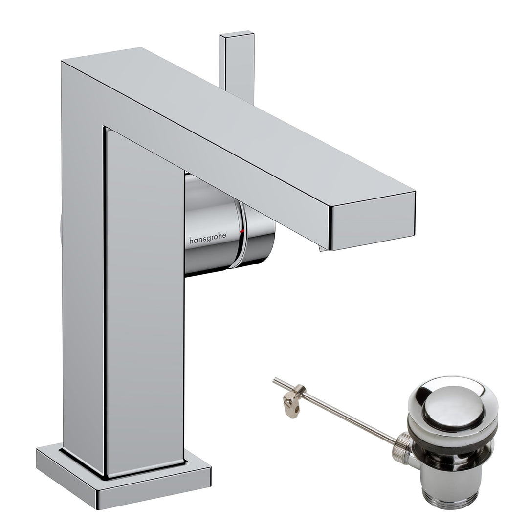 hansgrohe Tecturis E - Waschtischarmatur mit Zugstangen-Ablauf, energiesparend (CoolStart), Wasserha