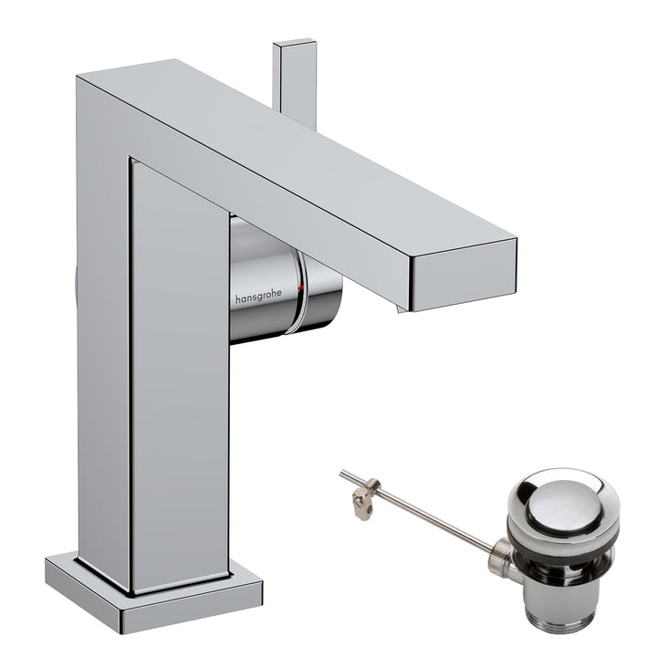 hansgrohe Tecturis E - Waschtischarmatur mit Zugstangen-Ablauf, energiesparend (CoolStart), Wasserha