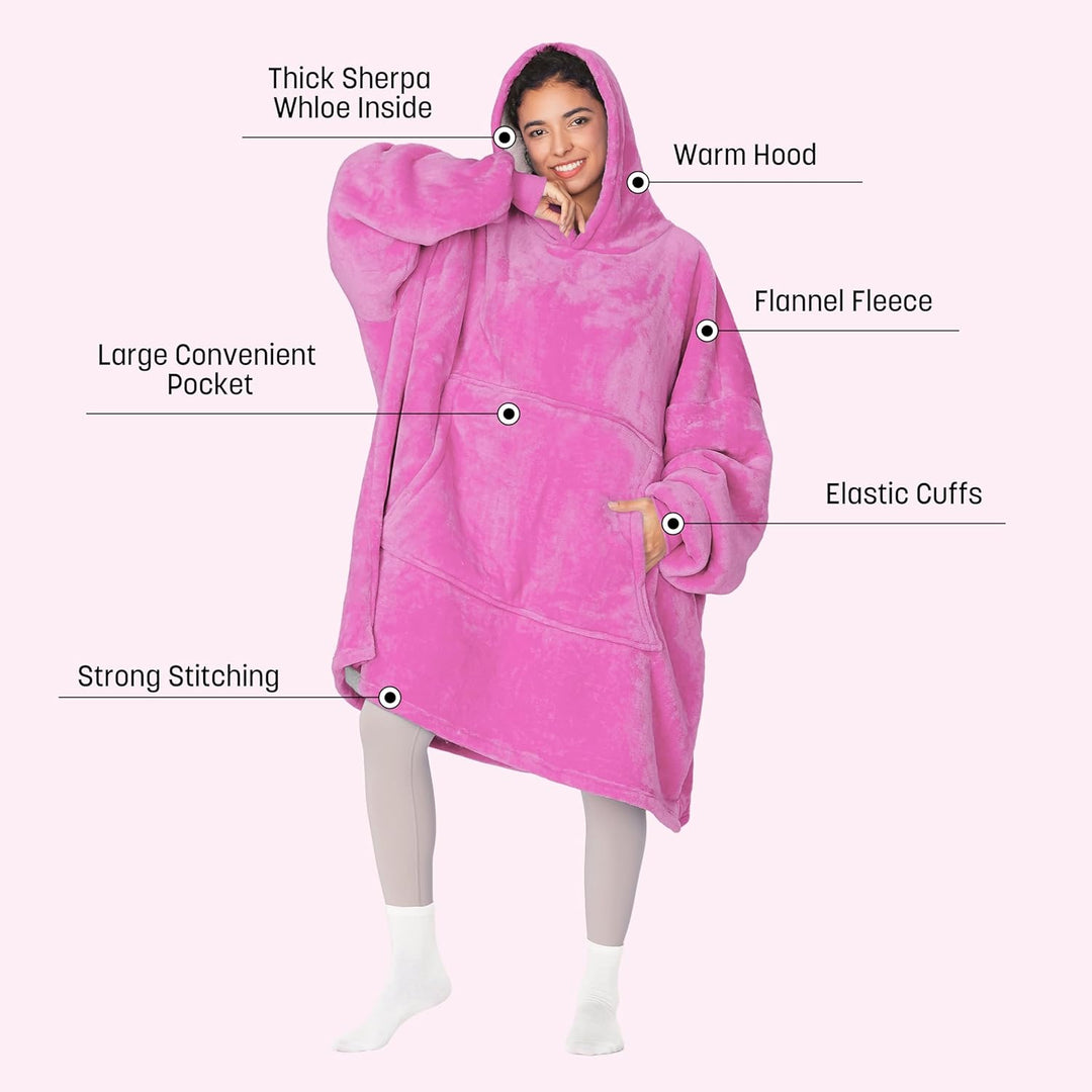 Kato Tirrinia Übergrosse Warme Hoodie Sweatshirt Decke, Weiche Flanell Damen Deckenpullover, Komfort