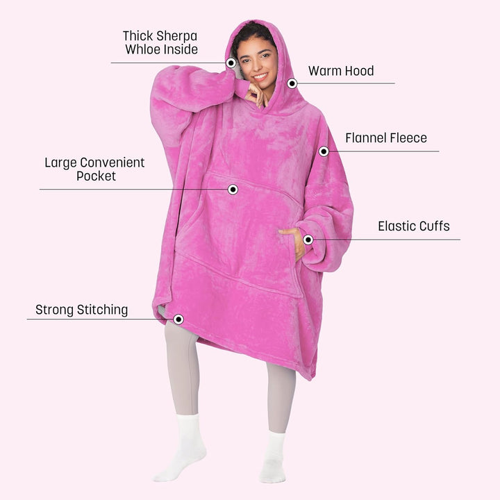 Kato Tirrinia Übergrosse Warme Hoodie Sweatshirt Decke, Weiche Flanell Damen Deckenpullover, Komfort