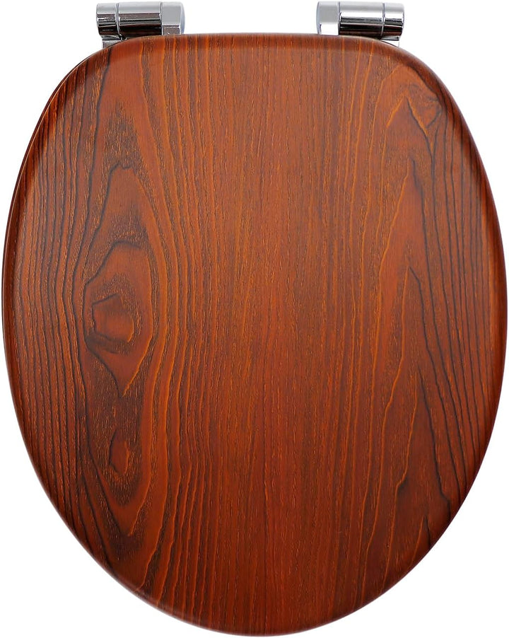 WC Sitz mit Absenkautomatik, hochwertiger Toilettendeckel aus MDF Holz, Einfache Montage Stabiler Kl