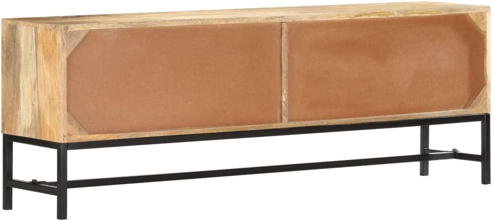 vidaXL Mangoholz Massiv TV Schrank mit 4 Türen Lowboard Fernsehschrank Fernsehtisch TV Möbel Board S
