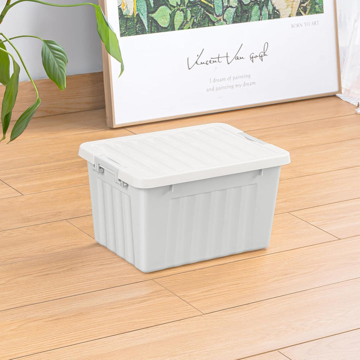 Cetomo,15L,4er-Pack, Aufbewahrungsbox mit deckel,Aufbewahrungsboxen, mit Clips, stapelbar, Wohnzimme