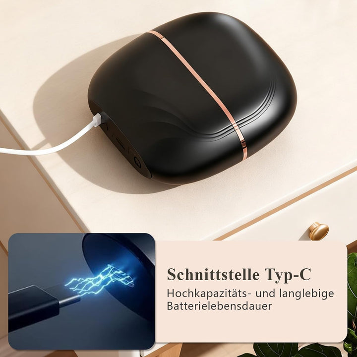Mini-Glätteisen Kabellos, Wiederaufladbare Tragbare Glättbürste, 3-stufige Temperaturregelung,10-Sek