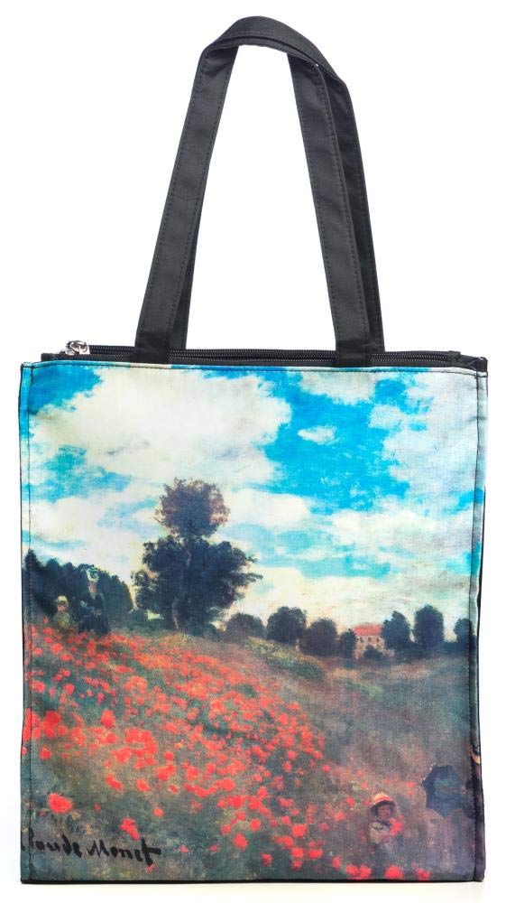LUCKYWEATHER Shopper Einkaufstasche Twin Double Bag Damen Motiv Monet MOHNBLUMENFELD I Shopping Bag
