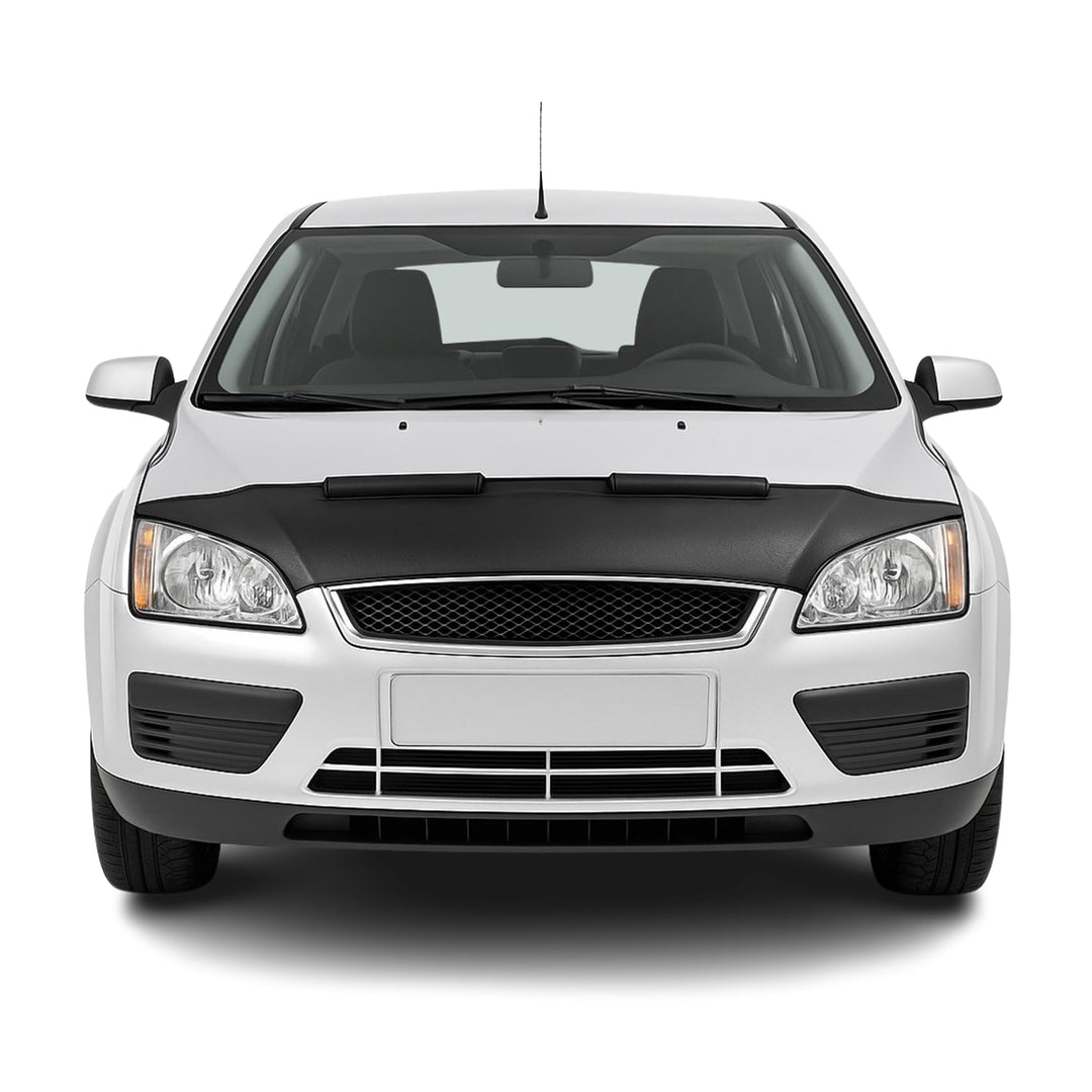 OMAC Haubenbra Steinschlagschutz Bonnet Bra kompatibel mit Ford Focus 2004-2008 Schwarz Halb Schwarz