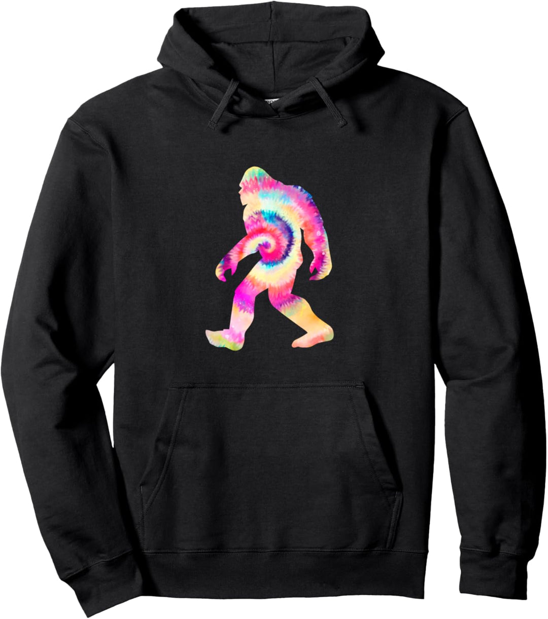 Bigfoot Yeti Hippie Tie Dye Colorful Rainbow Design Gift Pullover Hoodie