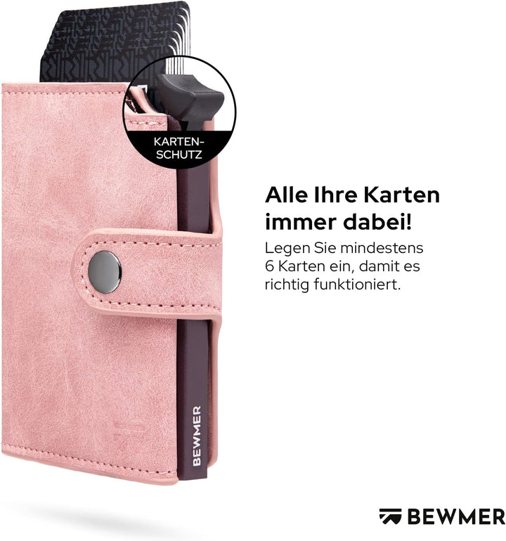 BEWMER 2 Shielded | Herren und Damen Slim Wallet mit RFID-Schutz Anti-Cloning | Kartenetui mit Münzf