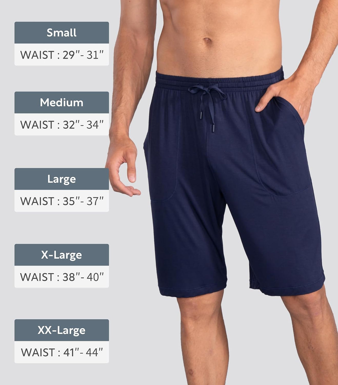 DAVID ARCHY Herren Pyjama-Shorts Sommer – bequeme, atmungsaktive Freizeitshorts mit Kordelzug, Gummi