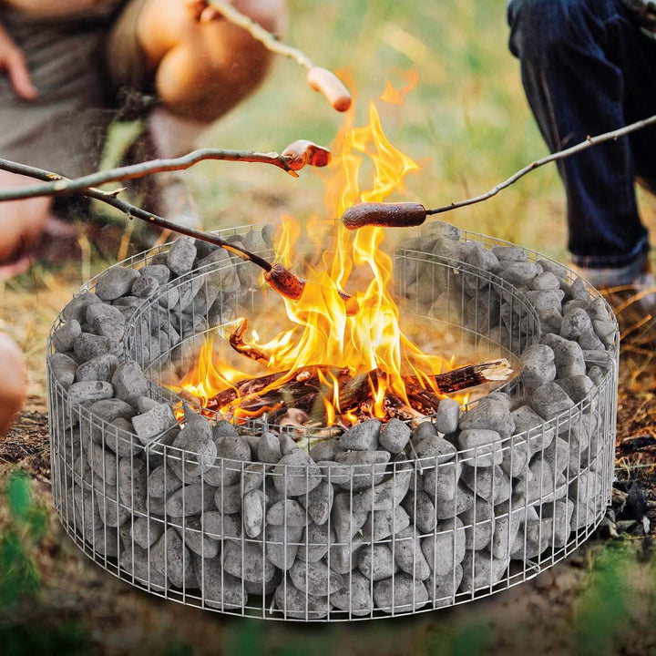 bellissa Gabionen-Lagerfeuerstelle - 95587 - Feuerstelle für Lagerfeuer - Durchmesser 73/51 cm, Höhe