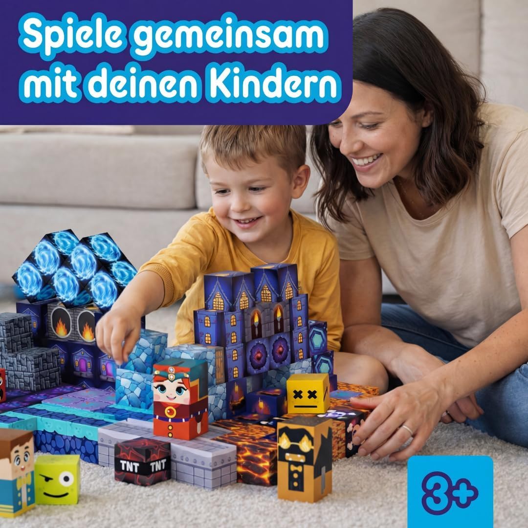 Magnetische Bausteine 100 Teile (2 cm) – Magnetic Cubes Magnetwürfel Set – Magnetisches Bauspielzeug