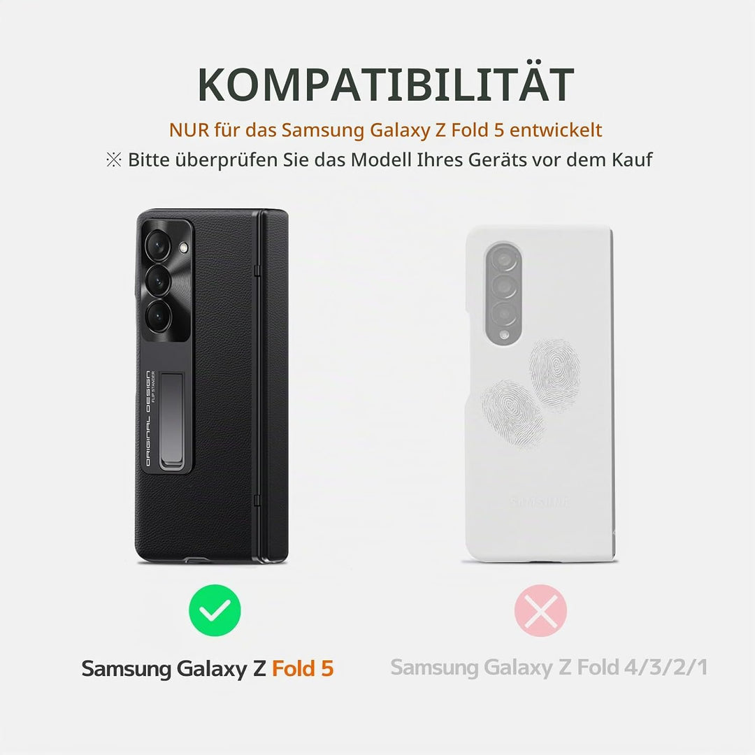 NINKI Kompatibel Samsung Galaxy Z Fold 5 Hülle mit Privacy Screen Protector,Kunstleder Magnetic Scha