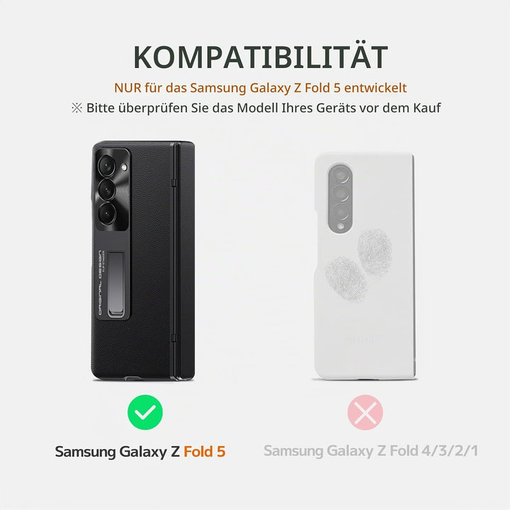NINKI Kompatibel Samsung Galaxy Z Fold 5 Hülle mit Privacy Screen Protector,Kunstleder Magnetic Scha