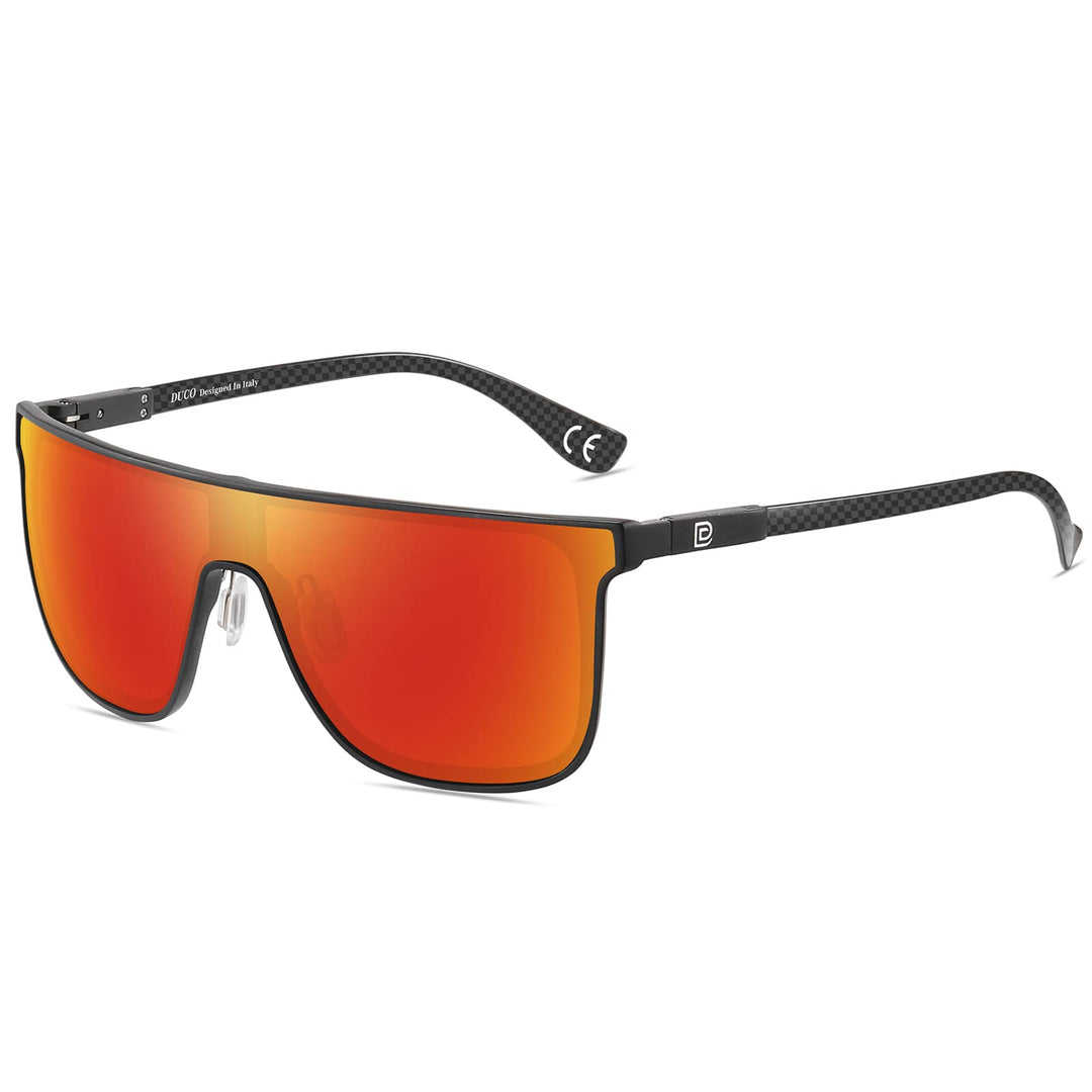 DUCO Herren Sonnenbrille Polarisierte Quadrat Sonnenbrille für Herren Carbon Fiber Tempel Sonnenbril