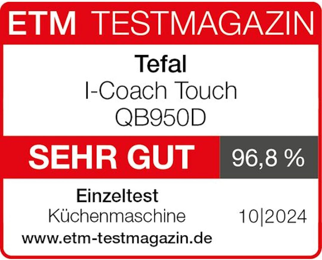 Tefal I-Coach Touch Küchenmaschine, 1200 W, 21 Auto-Programme, inkl. Back-Zubehör und App, intuitive