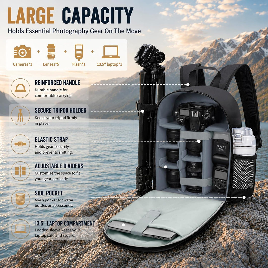 Kamerarucksack Tasche mit Stativhalterung Wasserdichtes Kameragehäuse Fotografie Rucksack Anti-Diebs