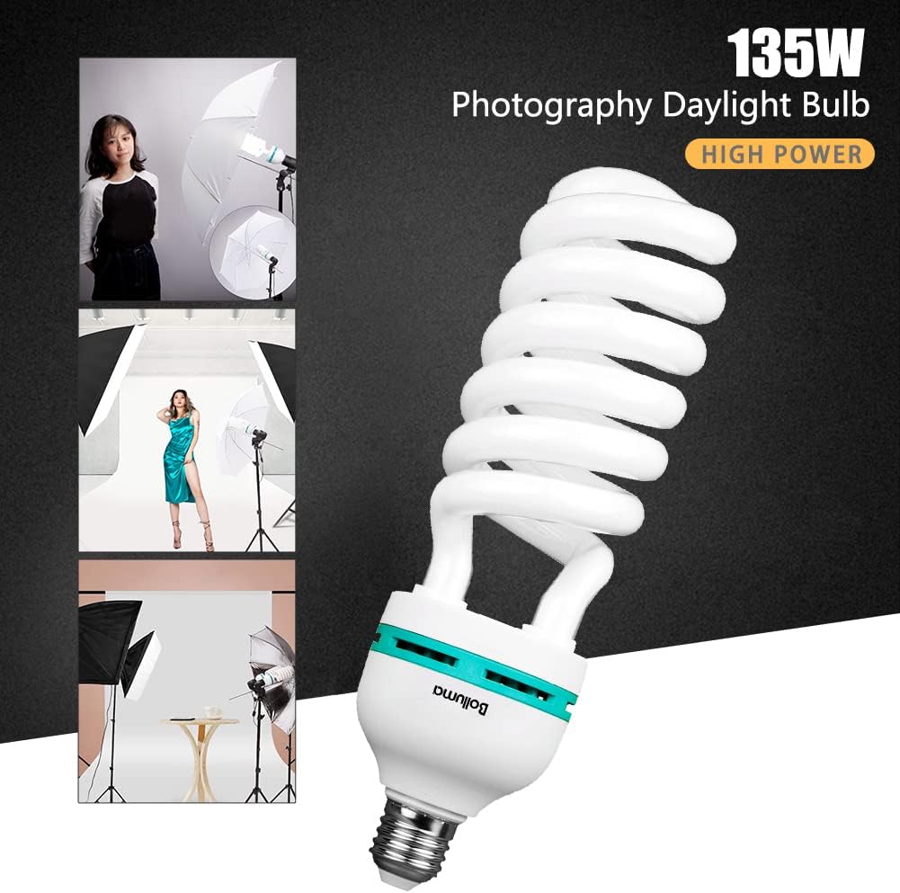4X 135W 5500K Fotolampe E27 Fotoleuchte CFL, Spiral Tageslichtlampe Studioleuchte Energiesparende Le