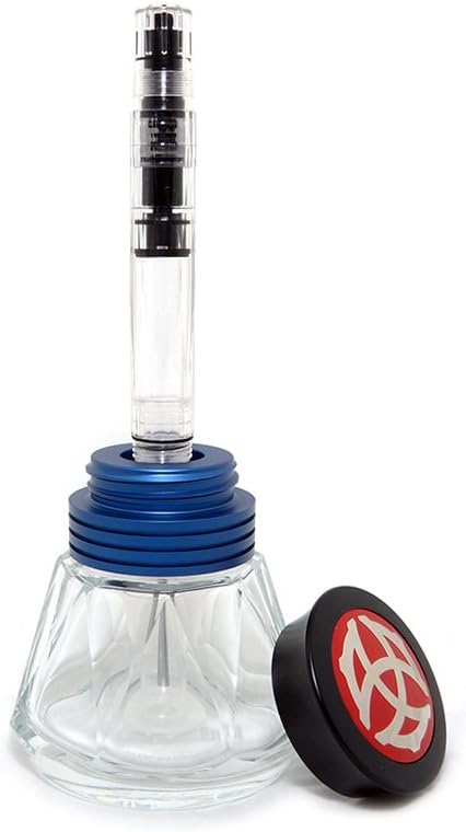 TWSBI Diamond ink bottle,Tintenfass,inkwell,Glas & Aluminium/Farbe Rot