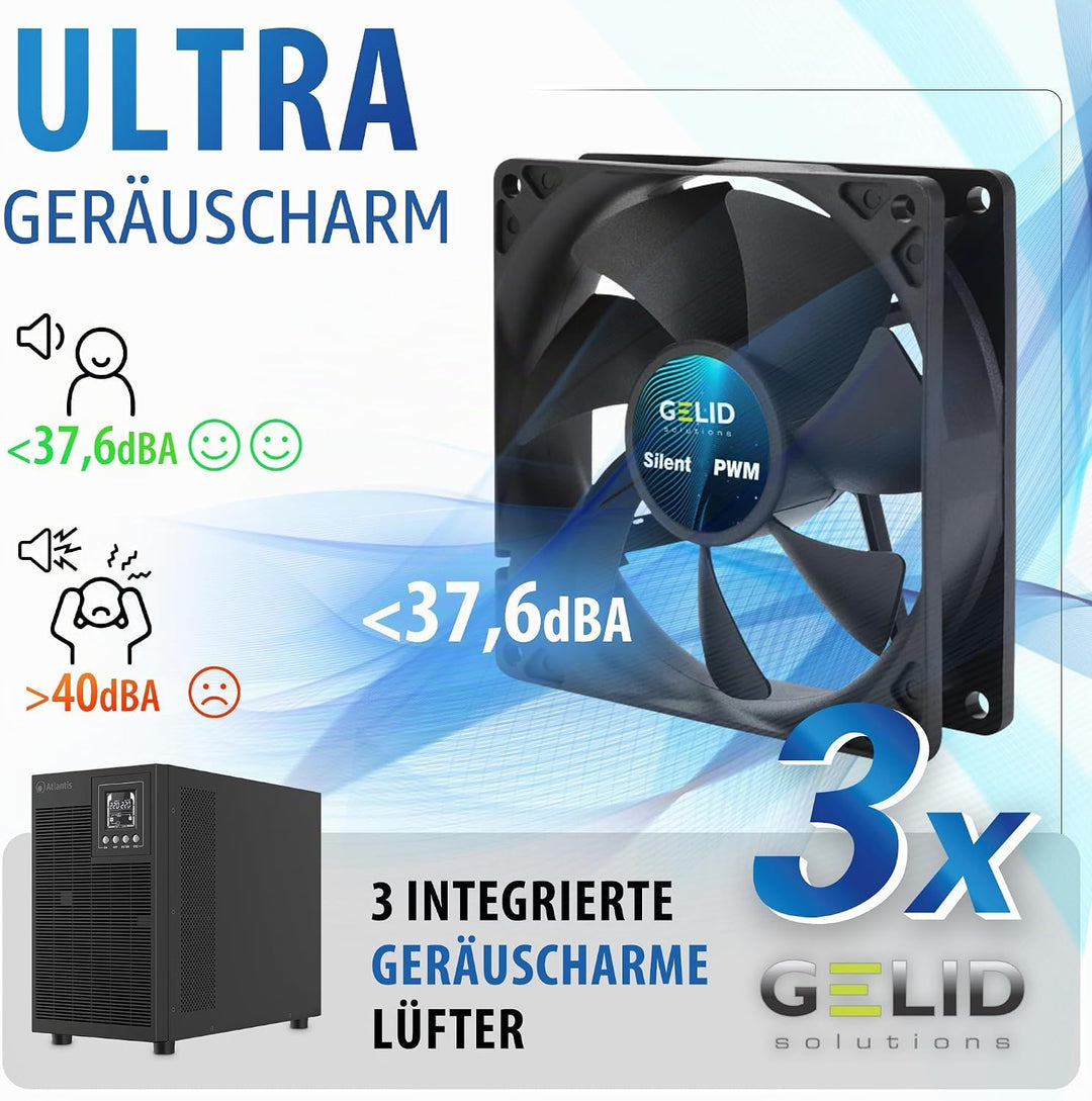 Atlantis A03-OP3002XLN UPS OnLine 75% leiser unterbrechungsfreier Server Doppelwandler Reine Sinuswe