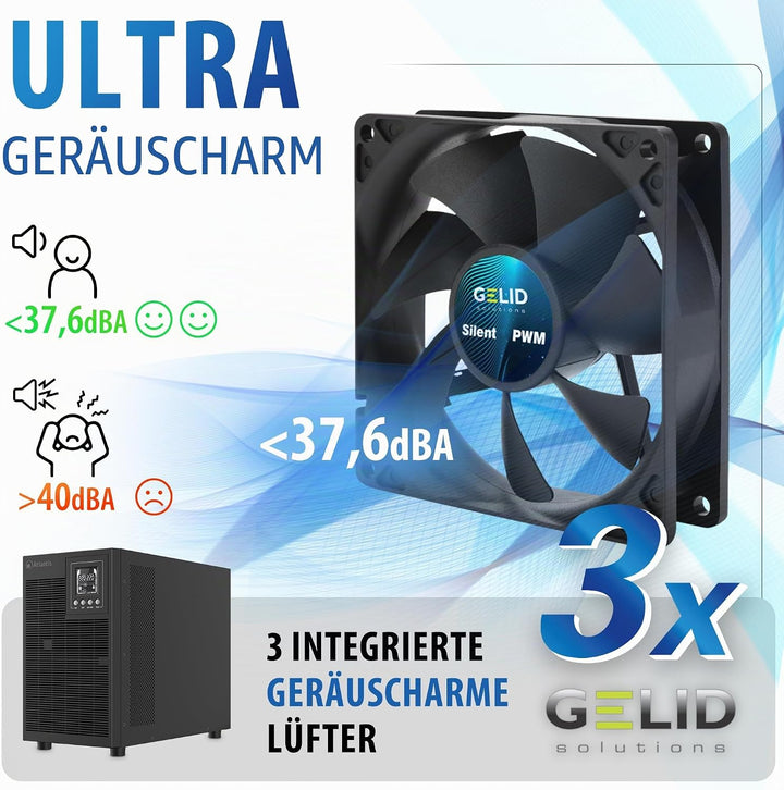 Atlantis A03-OP3002XLN UPS OnLine 75% leiser unterbrechungsfreier Server Doppelwandler Reine Sinuswe