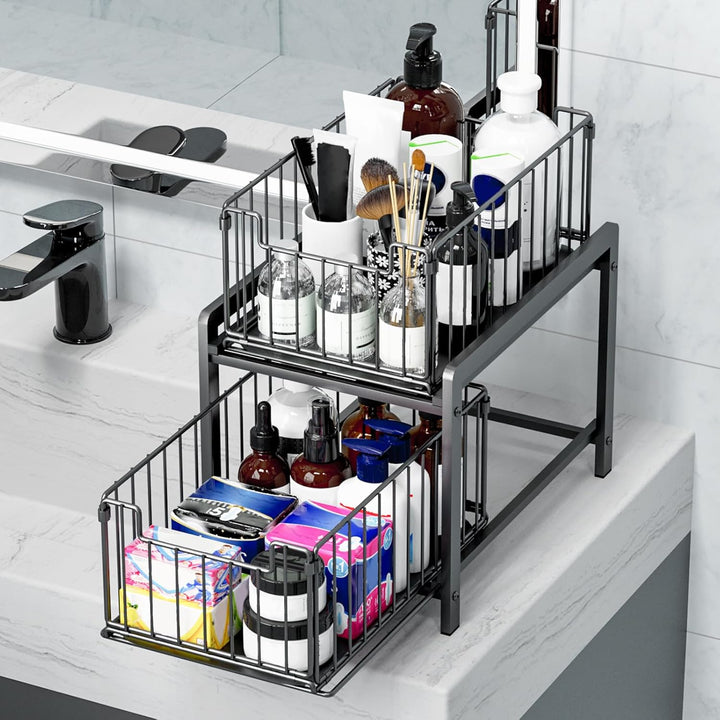 Coulissan Korb für Küche, ausziehbare Schublade, Regale für Schrank, Küche, Badezimmer, Korb, für Kü