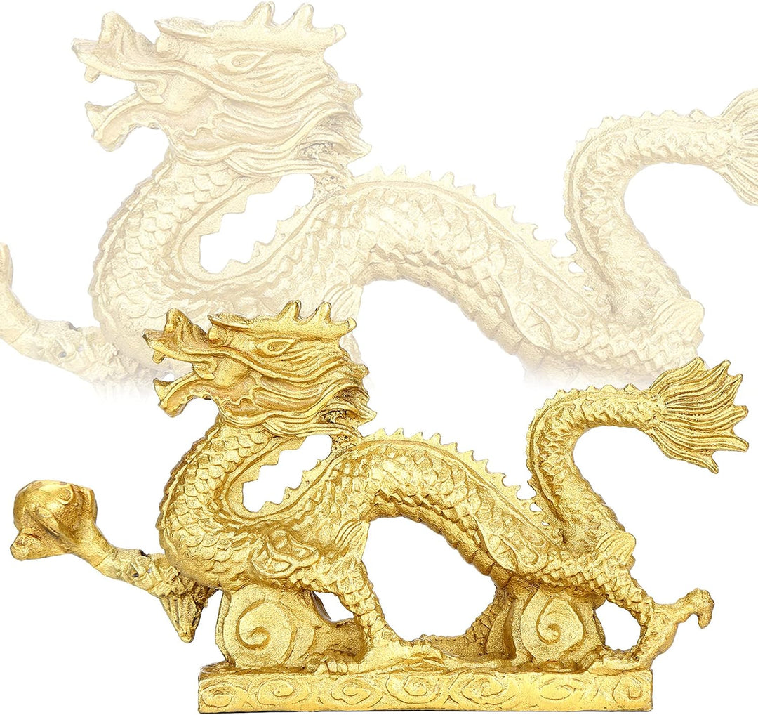 GLOGLOW Chinesische Drachen-Ornamente, Messing, Glücksdrachen-Ornamente, Basteln, Drachen-Skulptur,