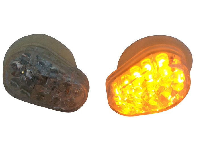 Alchemy Parts Paar Verkleidung Flush Halterung E-Geprüft LED Blinker für Motorrad Klare Linse